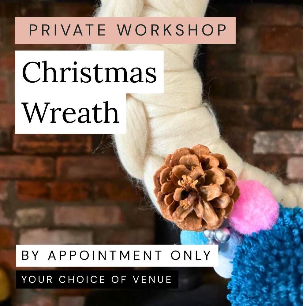 Chunky Yarn Christmas Wreath, Private Workshop