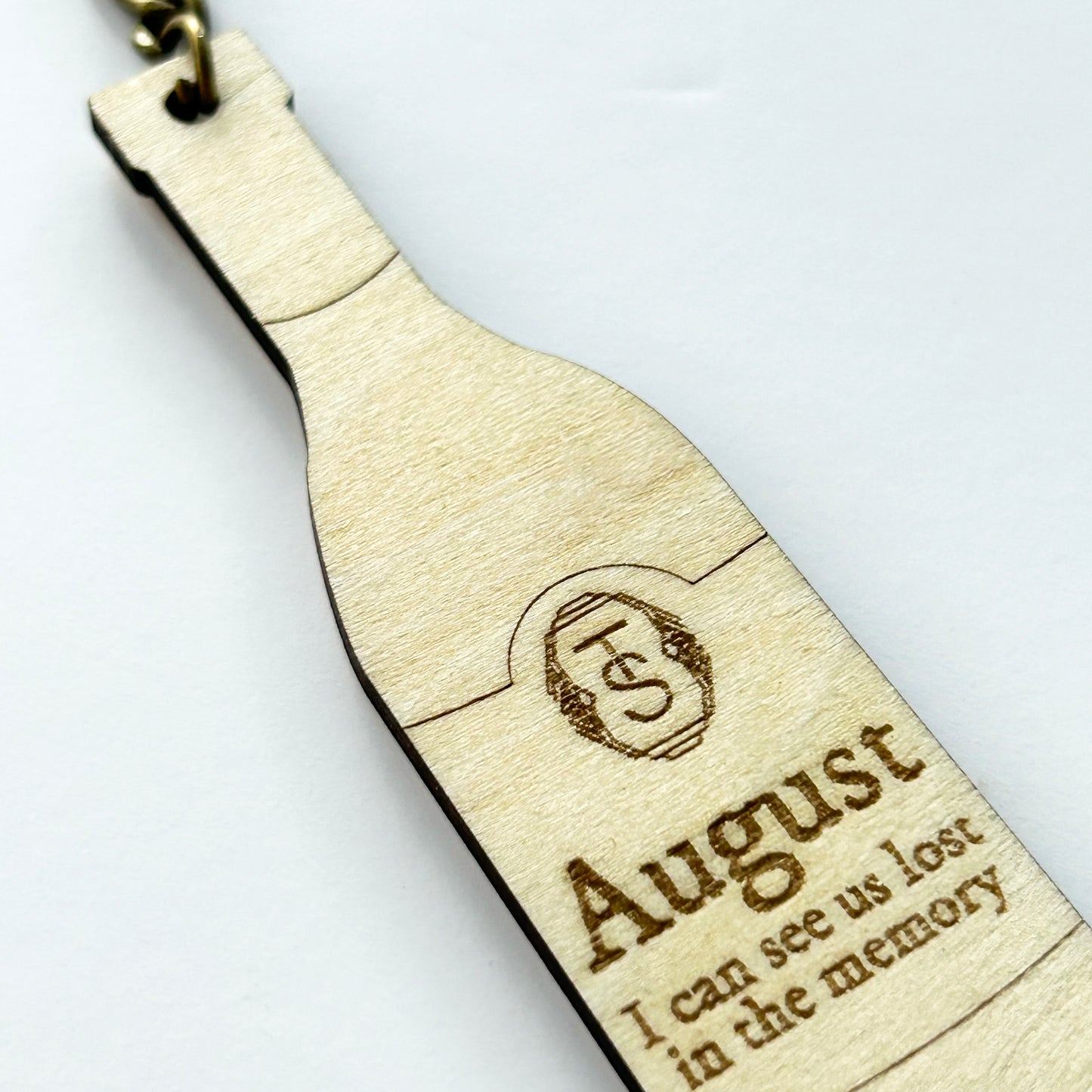 August Wine Bottle Keyring