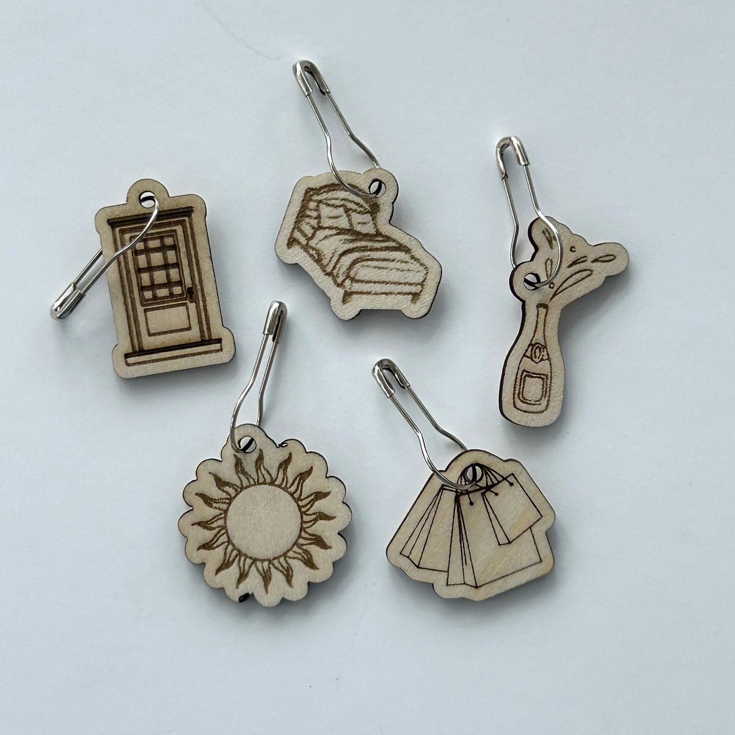 August-Inspired Stitch Markers - Set of 5