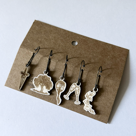 Evermore-Inspired Stitch Markers - Set of 5