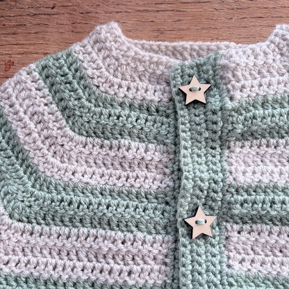 Simple Stripes Crochet Cardigan - 0005