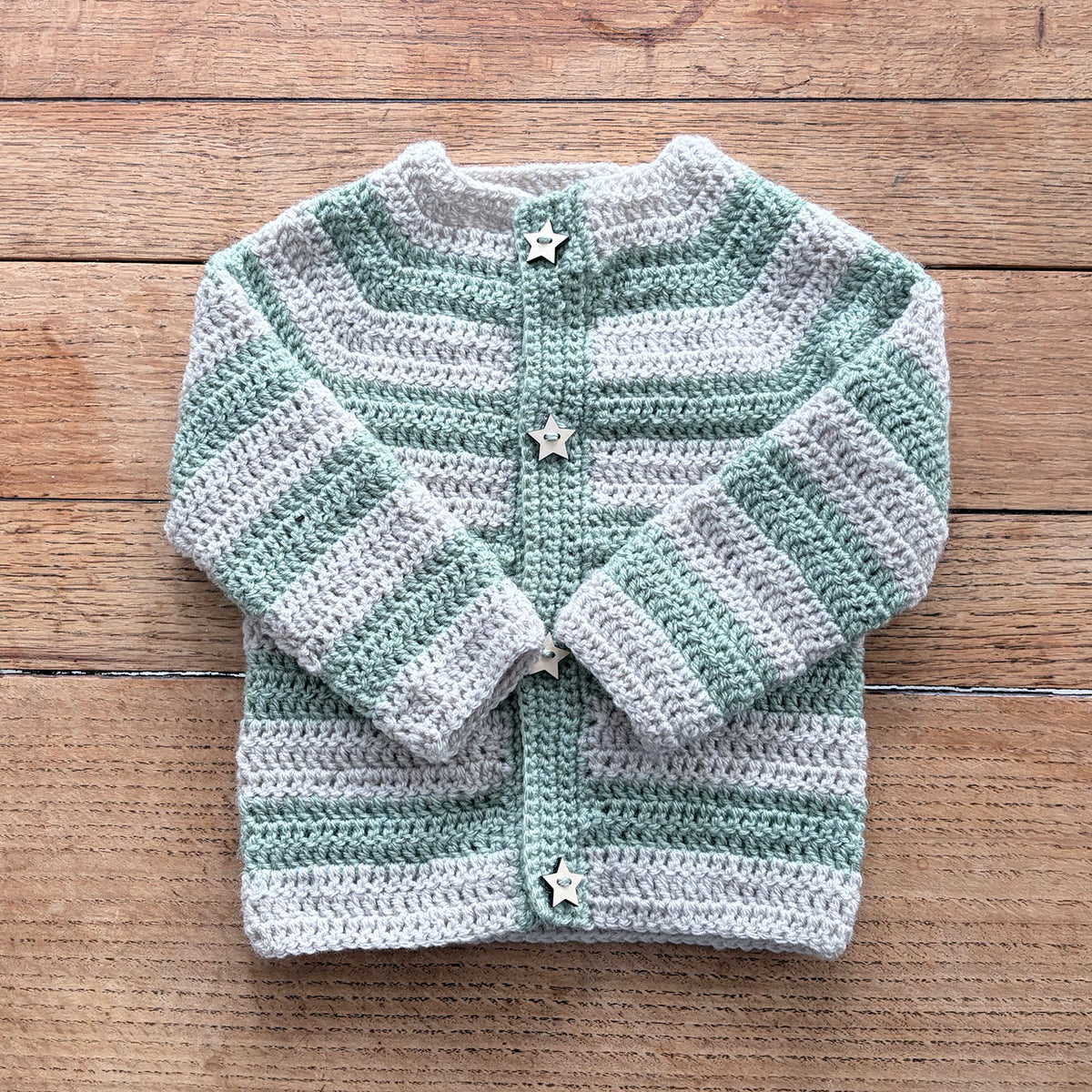 Simple Stripes Crochet Cardigan - 0005