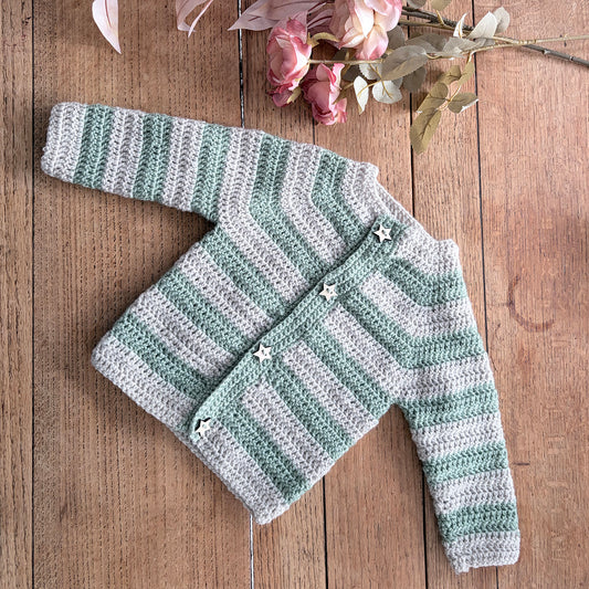 Simple Stripes Crochet Cardigan - 0005