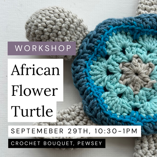 African Flower Turtle Amigurumi, September 29th, 10:30-1, Pewsey