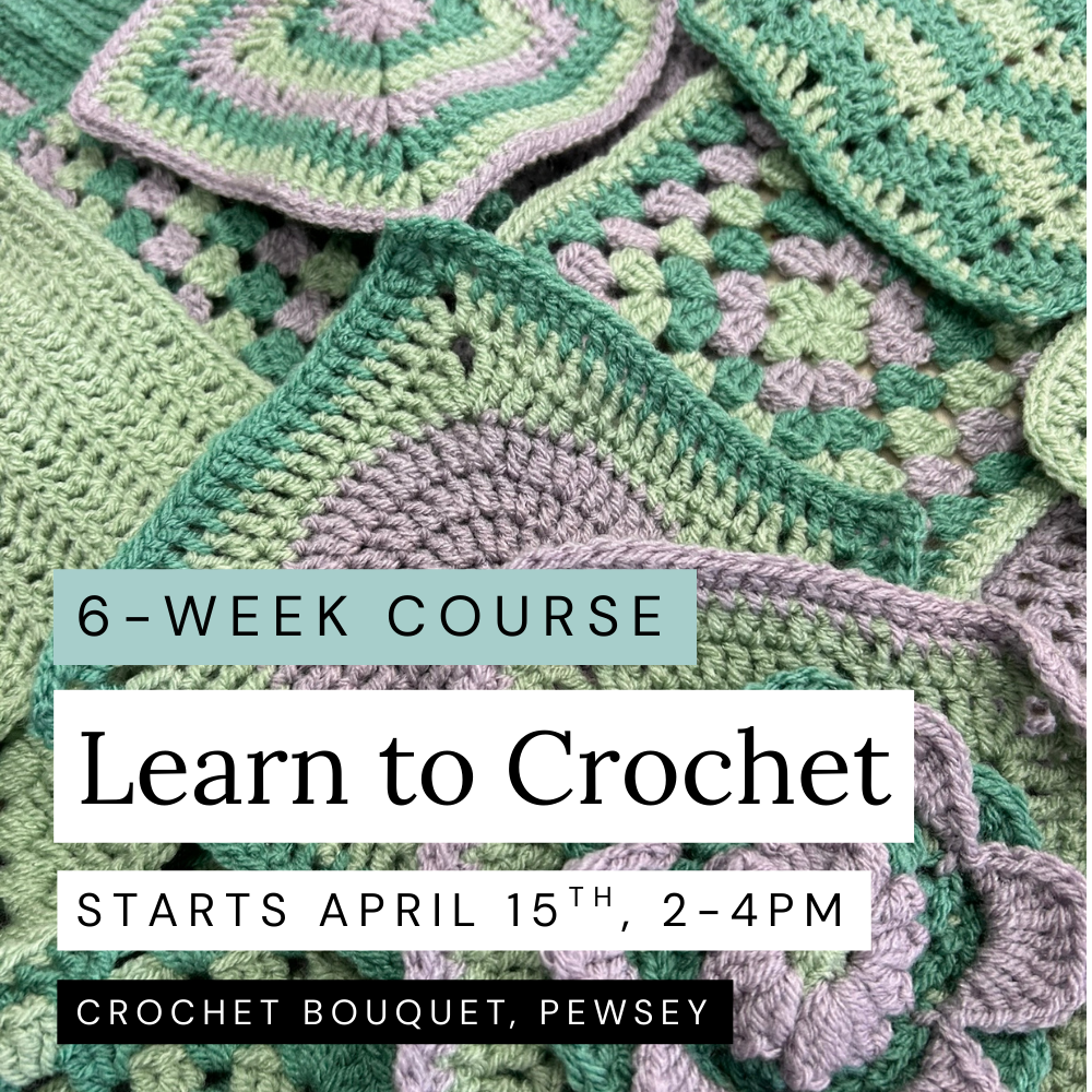 Learn to Crochet, 6-Week Course, Starts April 15th, 2-4pm