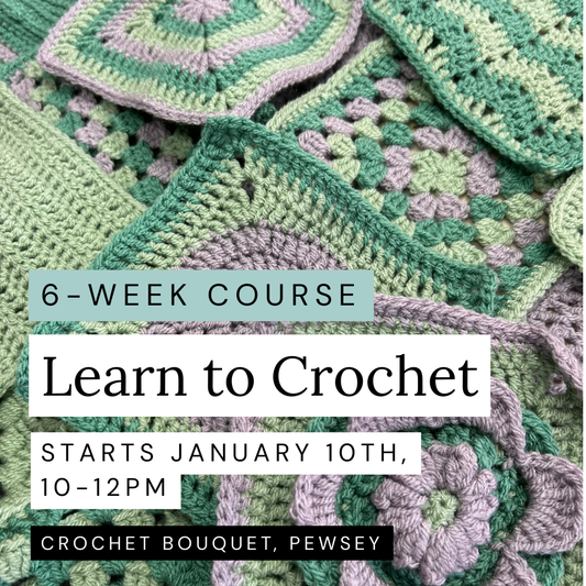 Learn to Crochet, 6-Week Course, Starts January 10th, 10-12pm