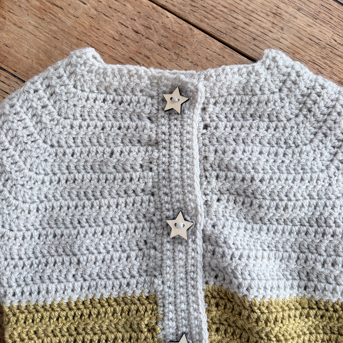 Colour Block Crochet Cardigan - 0003
