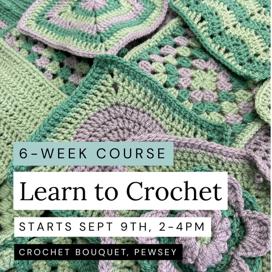 Learn to Crochet, 6-Week Course, Starts September 9th, 2-4pm