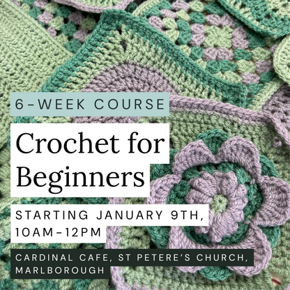 Learn to Crochet, 6-Week Course, Starts January 9th, 10-12pm, Marlborough