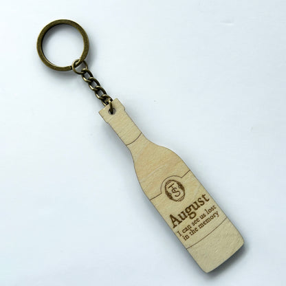 August Wine Bottle Keyring