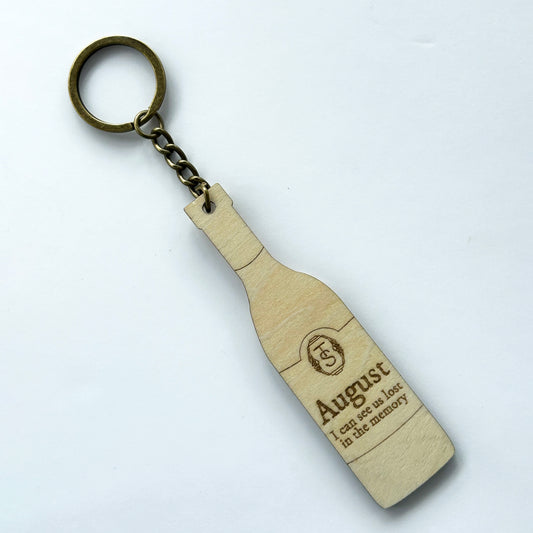 August Wine Bottle Keyring