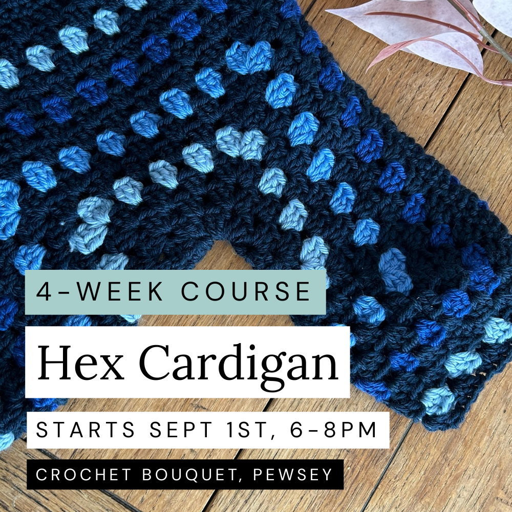 Make Your Own Hex Cardigan, 4-Week Course, Starts September 1st, 6-8pm, Pewsey