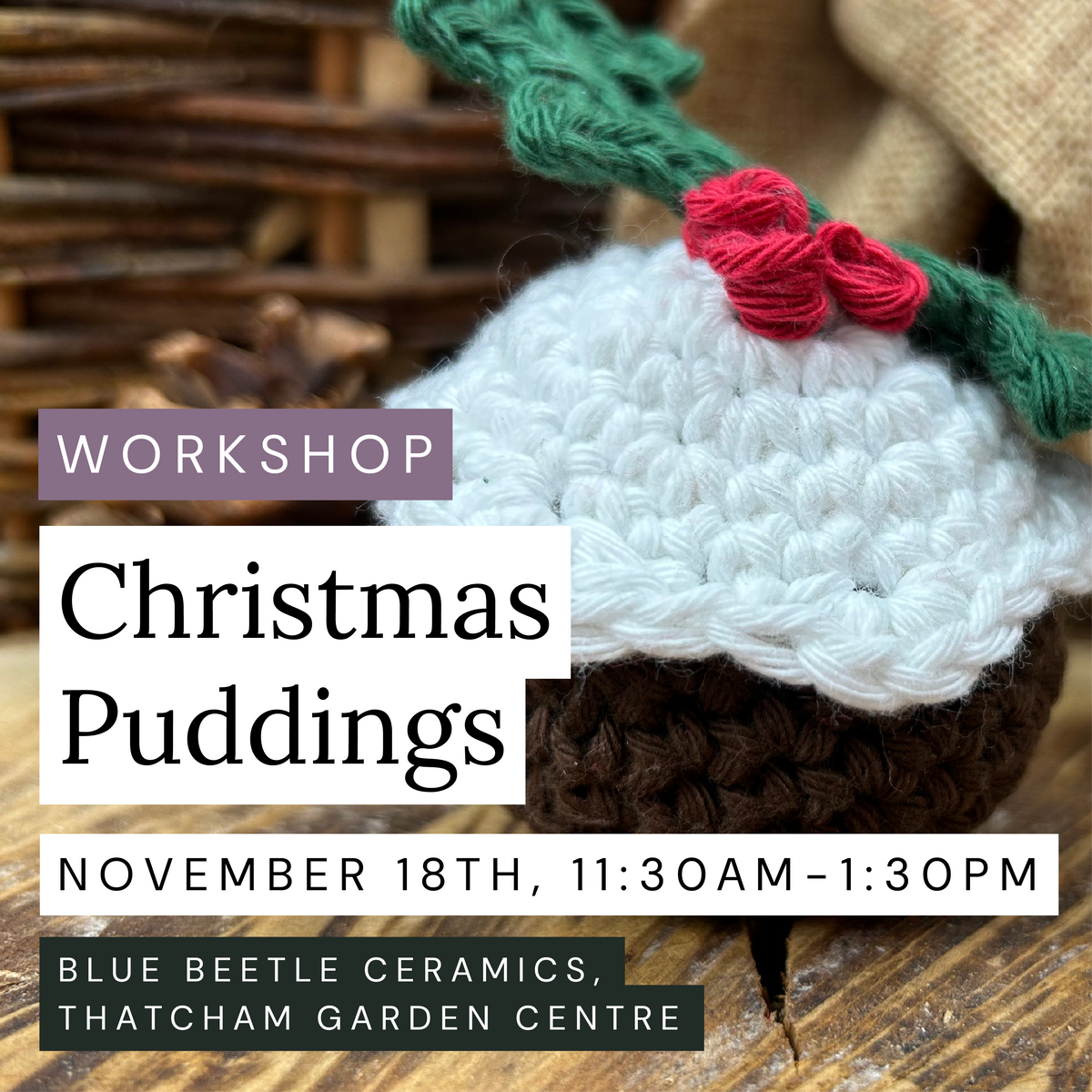 Christmas Pudding Amigurumi, Thatcham, 18th November