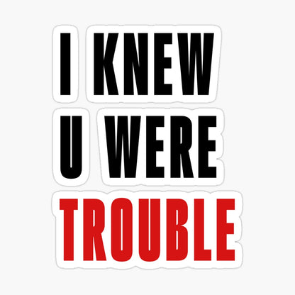 I Knew U Were Trouble Stickers