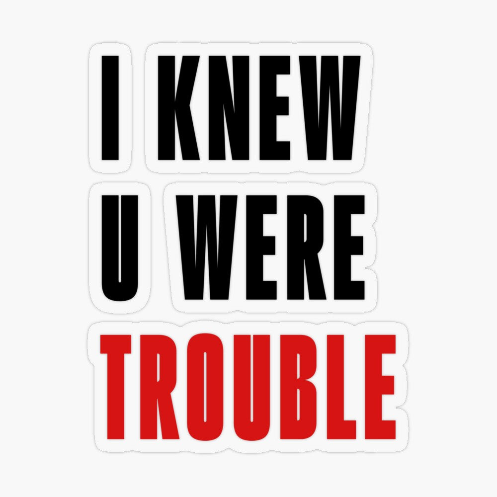 I Knew U Were Trouble Stickers